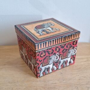 Elephant & Leopard Print Decorative Trinket Box | Safari Decor Storage